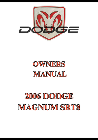 2006 DODGE MAGNUM SRT8 OWNERS MANUAL - PDF