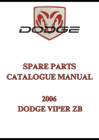 2006 DODGE VIPER ZB SPARE PARTS CATALOGUE MANUAL - PDF