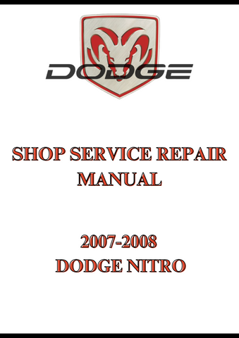 2007-2008 DODGE NITRO SHOP SERVICE REPAIR MANUAL - PDF
