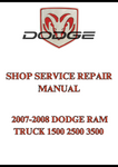 2007-2008 DODGE RAM TRUCK 1500 2500 3500 SHOP SERVICE REPAIR MANUAL - PDF  