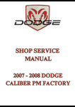 2007 - 2008 DODGE CALIBER PM FACTORY SHOP SERVICE MANUAL - PDF