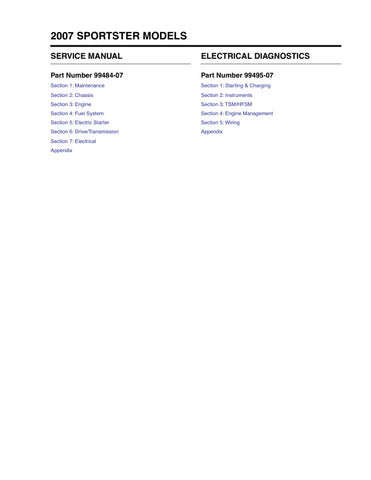 Unlock the full potential of your 2007 Harley-Davidson Sportster with the comprehensive Electrical Diagnostic Service Manual (99484-07 and 99495-07) in PDF format. This essential guide provides detailed troubleshooting techniques, wiring diagrams, and step-by-step instructions to help you diagnose and resolve electrical issues with confidence. Whether you're a seasoned mechanic or a DIY enthusiast, this manual is your go-to resource for maintaining your bike's performance and ensuring a smooth ride. Don't m