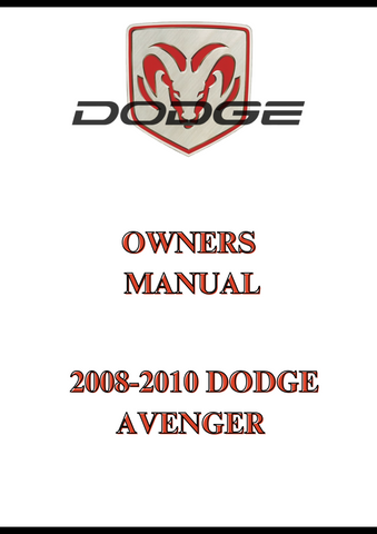  2008-2010 DODGE AVENGER OWNERS MANUAL - PDF