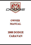 2008 DODGE CARAVAN OWNER MANUAL - PDF