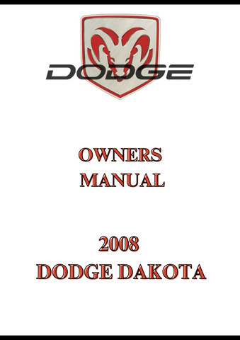 2008 DODGE DAKOTA OWNERS MANUAL - PDF