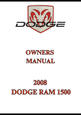 2008 DODGE RAM 1500 OWNERS MANUAL - PDF