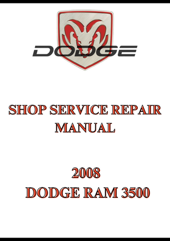 2008 DODGE RAM 3500 SHOP SERVICE REPAIR MANUAL - PDF