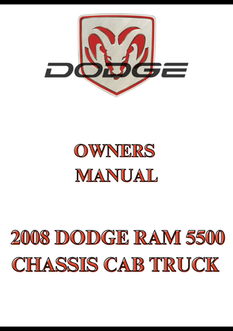 2008 DODGE RAM 5500 CHASSIS CAB TRUCK OWNERS MANUAL - PDF