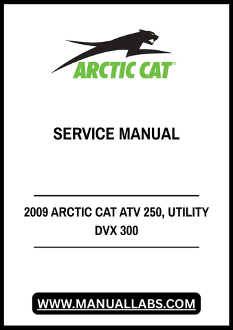 Unlock the full potential of your 2009 Arctic Cat ATV 250 and Utility DVX 300 with our comprehensive service manual in PDF format. This essential guide is designed to provide you with detailed instructions, diagrams, and troubleshooting tips to keep your ATV running smoothly and efficiently.