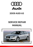 The 2009 Audi A3 Service Repair Manual is a detailed guide that provides comprehensive instructions for maintaining, diagnosing, and repairing the 2009 Audi A3 across various systems, including the engine, transmission, suspension, brakes, electrical system, HVAC, and more.