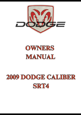 2009 DODGE CALIBER SRT4 OWNERS MANUAL - PDF
