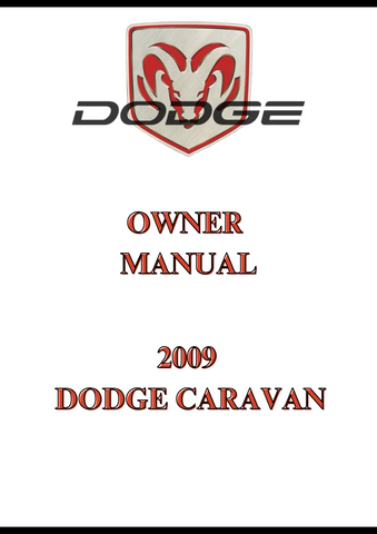 2009 DODGE CARAVAN OWNER MANUAL - PDF