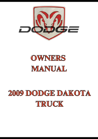 2009 DODGE DAKOTA TRUCK OWNERS MANUAL - PDF