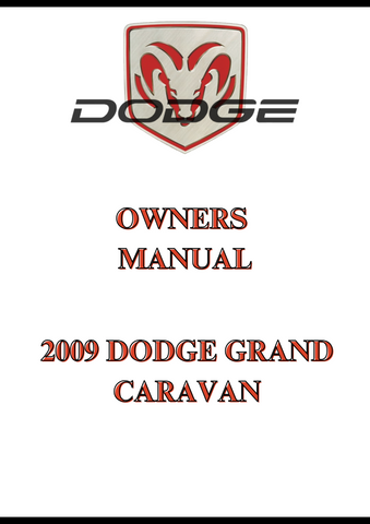 2009 DODGE GRAND CARAVAN OWNERS MANUAL - PDF