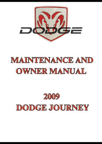 2009 DODGE JOURNEY MAINTENANCE AND OWNER MANUAL - PDF