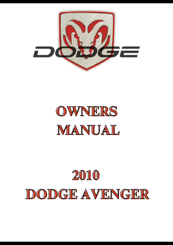 2010 DODGE AVENGER OWNERS MANUAL - PDF