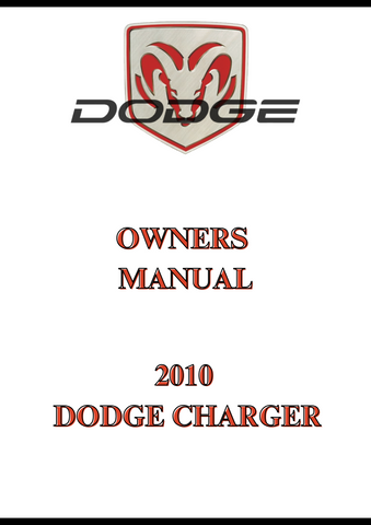 2010 DODGE CHARGER OWNERS MANUAL - PDF