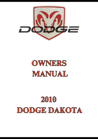 2010 DODGE DAKOTA OWNERS MANUAL - PDF