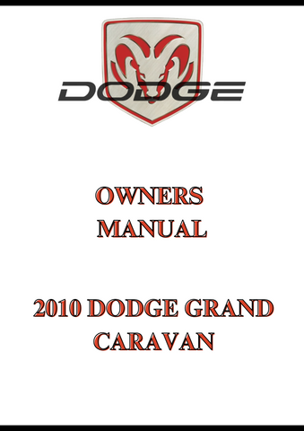 2010 DODGE GRAND CARAVAN OWNERS MANUAL - PDF
