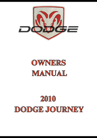 2010 DODGE JOURNEY OWNERS MANUAL - PDF