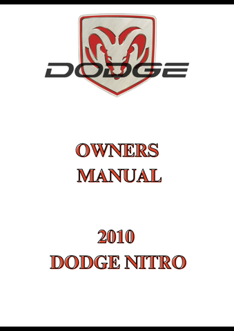 2010 DODGE NITRO OWNERS MANUAL - PDF