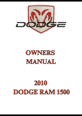 2010 DODGE RAM 1500 OWNERS MANUAL - PDF