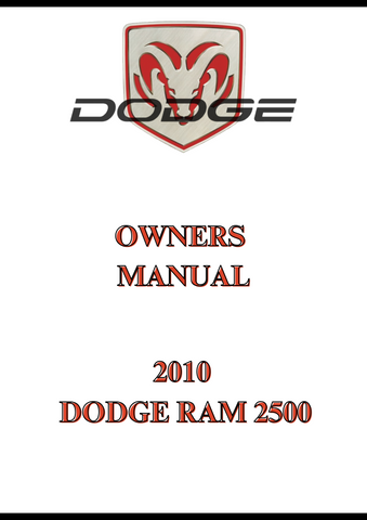 2010 DODGE RAM 2500 OWNERS MANUAL - PDF