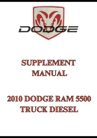 2010 DODGE RAM 5500 TRUCK DIESEL SUPPLEMENT MANUAL - PDF