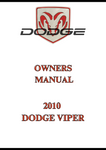2010 DODGE VIPER OWNERS MANUAL - PDF
