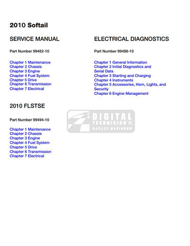 Unlock the full potential of your 2010 Harley-Davidson Softail and FLSTSE with the comprehensive Electrical Diagnostic Service Manual (99482-10 & 99498-10) in PDF format. This essential guide provides detailed troubleshooting procedures, wiring diagrams, and step-by-step instructions to help you diagnose and resolve electrical issues with confidence. Whether you're a seasoned mechanic or a DIY enthusiast, this manual is designed to enhance your understanding of your motorcycle's electrical system, ensuring 