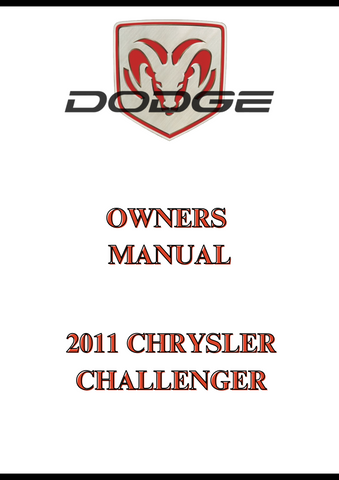 2011 CHRYSLER CHALLENGER OWNERS MANUAL - PDF