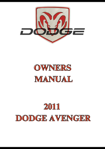 2011 DODGE AVENGER OWNERS MANUAL - PDF