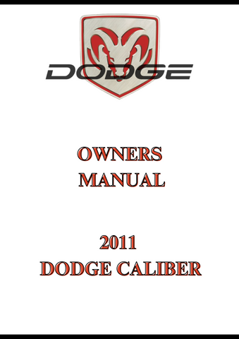 2011 DODGE CALIBER OWNERS MANUAL - PDF