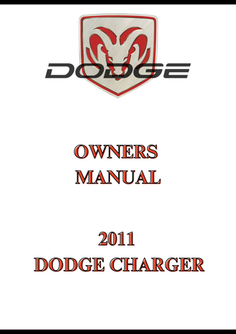 2011 DODGE CHARGER OWNERS MANUAL - PDF