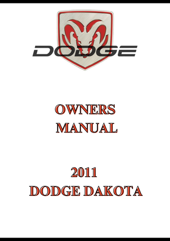 2011 DODGE DAKOTA OWNERS MANUAL - PDF