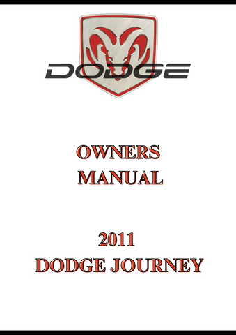 2011 DODGE JOURNEY OWNERS MANUAL - PDF