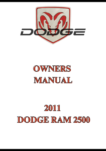 2011 DODGE RAM 2500 OWNERS MANUAL - PDF
