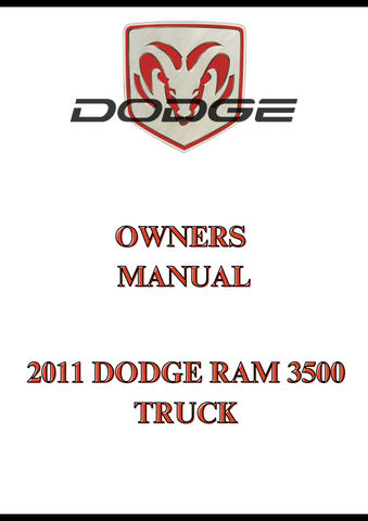 2011 DODGE RAM 3500 TRUCK OWNERS MANUAL - PDF