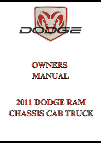 2011 DODGE RAM CHASSIS CAB TRUCK OWNERS MANUAL - PDF