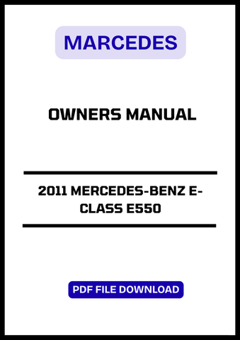 This is an Original factory Service And Repair Manual for 2011 Mercedes-Benz E-Class E550. Contains High Quality Images, Circuit Diagrams and Instructions to Help You to Service And Repair Your Machine. This Manual Can Be Used By Anyone From A First Time Owner/Amateur To A Professional Technician. All Manuals Are Printable, without restrictions, contains Searchable Text and bookmarks.