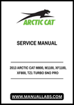 Unlock the full potential of your 2013 Arctic Cat snowmobiles with the comprehensive service manual for the M800, M1100, XF1100, XF800, and TZ1 Turbo Sno Pro models. This PDF file is an essential resource for both seasoned mechanics and DIY enthusiasts, providing detailed instructions and insights to keep your snowmobile running smoothly.