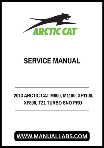 Unlock the full potential of your 2013 Arctic Cat snowmobiles with the comprehensive service manual for the M800, M1100, XF1100, XF800, and TZ1 Turbo Sno Pro models. This PDF file is an essential resource for both seasoned mechanics and DIY enthusiasts, providing detailed instructions and insights to keep your snowmobile running smoothly.