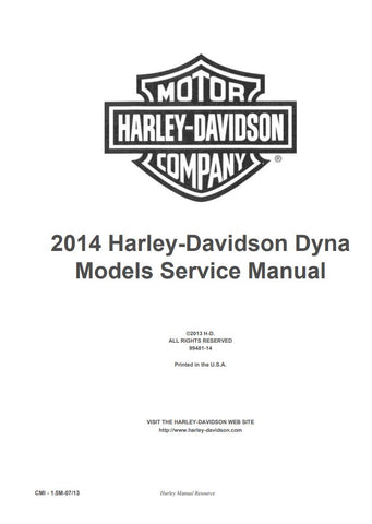 Unlock the full potential of your 2014 Harley-Davidson Dyna with the comprehensive Service Manual 99481-14, available in a convenient PDF format. This essential guide covers all models including FXDB, FXDC, FXDWG, FLD, FXDF, and FLHX, providing detailed instructions for maintenance, troubleshooting, and repairs. With clear diagrams and step-by-step procedures, you'll gain the confidence to tackle any service task, ensuring your bike runs smoothly and efficiently. Don't miss out on this invaluable resource t