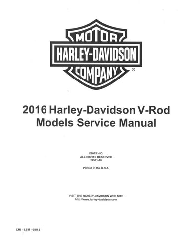 Unlock the full potential of your 2016 Harley-Davidson V-Rod, Night Rod Special, and V-Rod Muscle with the comprehensive Service Manual 99501-16 in PDF format. This essential guide provides detailed maintenance procedures, troubleshooting tips, and specifications tailored specifically for your bike, ensuring you keep it running smoothly and efficiently. Whether you're a seasoned mechanic or a DIY enthusiast, this manual is your go-to resource for preserving the performance and longevity of your beloved moto