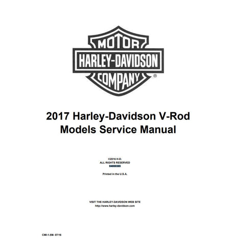 Unlock the full potential of your 2017 Harley-Davidson V-Rod, V-Rod Muscle, and Night Rod Special with the comprehensive Service Manual (94000385) in PDF format. This essential guide provides detailed maintenance procedures, troubleshooting tips, and specifications to keep your bike running smoothly. Whether you're a seasoned mechanic or a DIY enthusiast, this manual is your go-to resource for ensuring optimal performance and longevity of your motorcycle. Download now and ride with confidence!