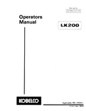 KOBELCO WHEEL LOADER LK200 OPERATOR MANUAL