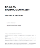 KOBELCO HYDRAULIC EXCAVATOR SK485-9L TIER 3 OPERATOR MANUAL