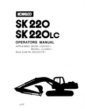 KOBELCO HYDRAULIC EXCAVATOR SK220 SK220LC (II) OPERATOR MANUAL