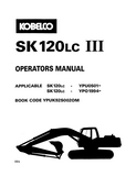 KOBELCO HYDRAULIC EXCAVATOR SK120LC III OPERATOR MANUAL