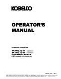 KOBELCO HYDRAULIC EXCAVATOR SK290(LC)-VI SK330(LC)-VI OPERATOR MANUAL